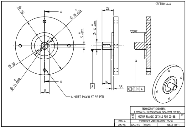 Motor Flange Size Chart